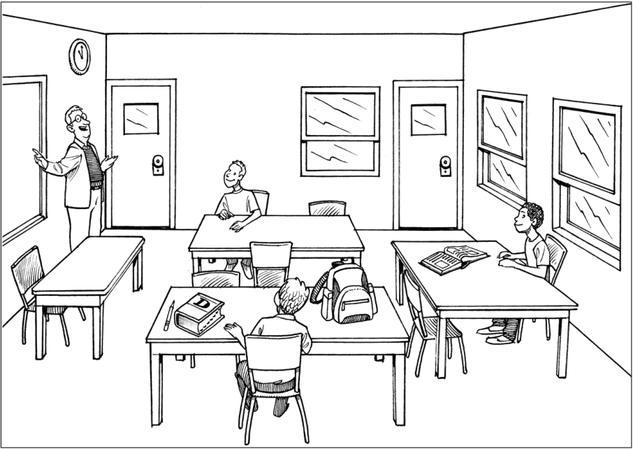Classroom illustration from Packet 3, page 6